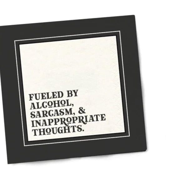 Twisted Wares - Funny Cocktail Napkins - Perfect for any Celebrations 5"X5" (20 Pack) (FUELED by ALCOHOL)