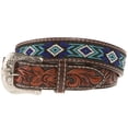 thumbnail image 1 of Twisted X Blue Beaded Leather Belt - Accessories Belt Men - Xibb101, 1 of 2