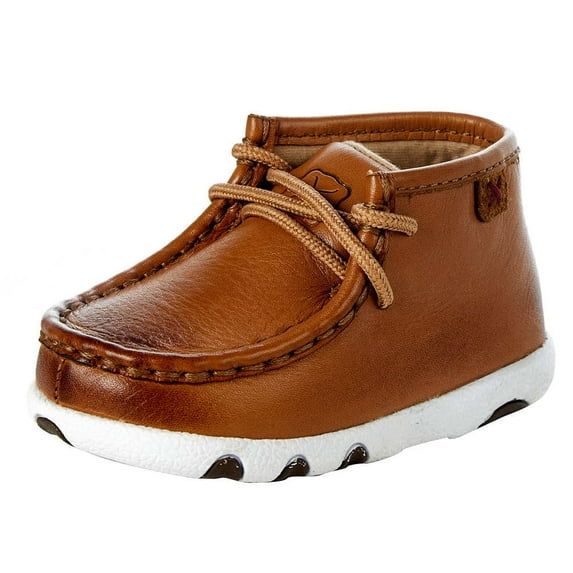 Twisted X Boots Boys ICA0024 Infant Twisted X Distressed Leather Mocs with Laces 4 Tan