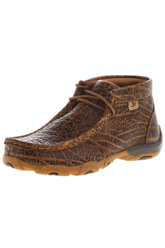 Boots Boys YDM0049 Twisted X Kid's Golden Elephant Print Chukka Driving Moc 1.5 M Tan