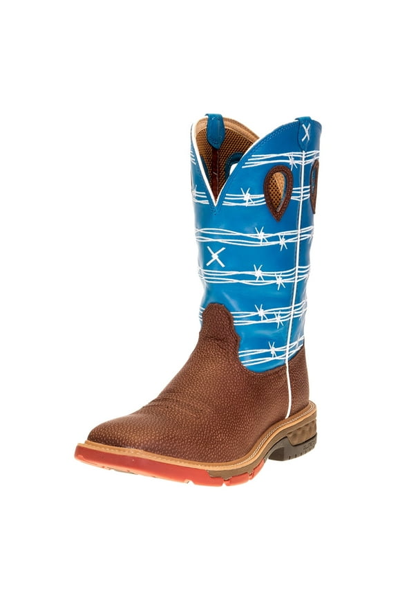 Boots CellStretch Alloy Toe Burgundy 12` Top SkyBlue Wire Brown 11.5 D