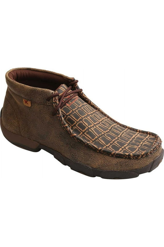 Boots (DS)Men`s Chukka Driving Moc Caiman Print Brown 10 M