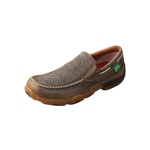 Twisted X Boots MDMS012 Mens Dust ECO Slip-On Boat Shoe Brown 10.5 D