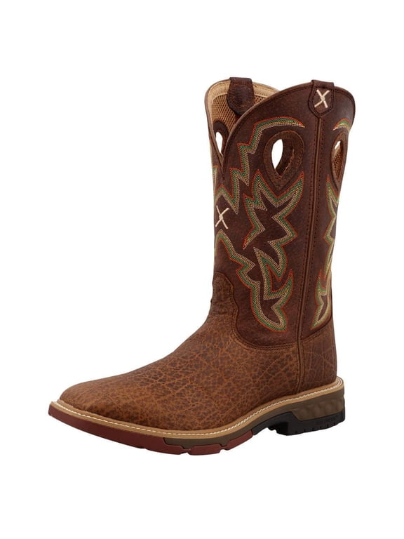 Boots MXB0004 Men`s Twisted x Tan Elephant Print 12` Tan Top Soft Toe Work Boot 10 D