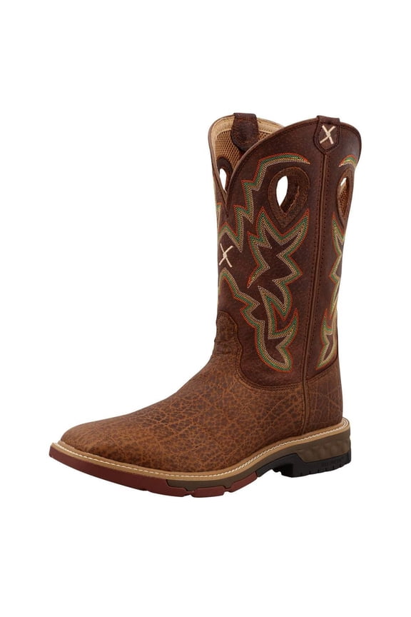Boots MXB0004 Men`s Twisted x Tan Elephant Print 12` Tan Top Soft Toe Work Boot