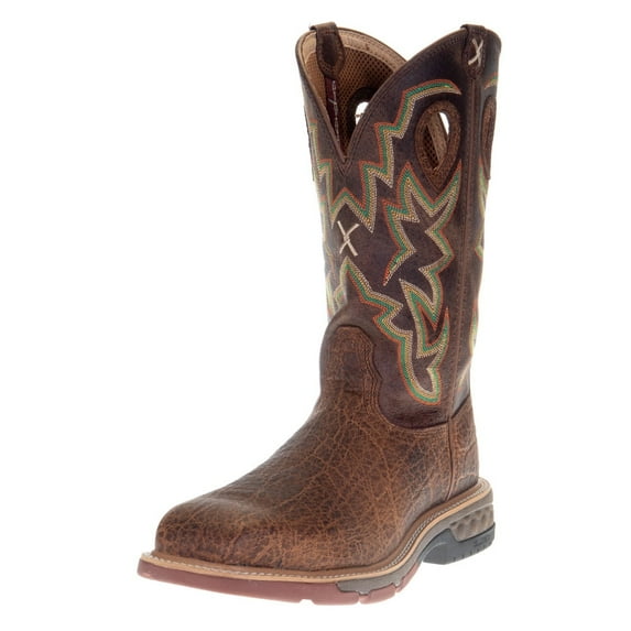 Twisted X Boots MXBN001 MEN`S TWISTED X Tan Elephant Print 12` Tan Top Nano Toe Work Boot 9 D