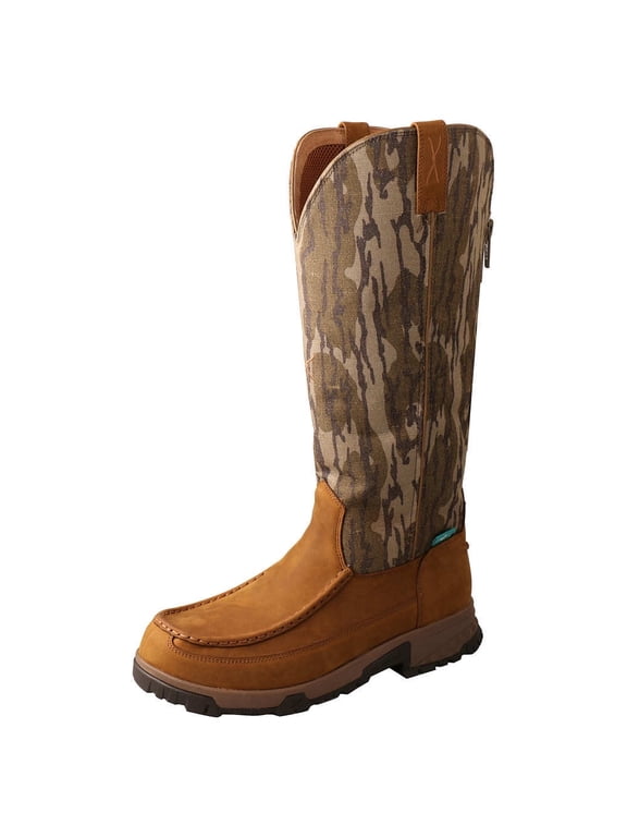 Boots MXCBWS1 Men`s Twisted X Mossy Oak Bottomland 17` Brown Snake Boot Brown 9.5 M
