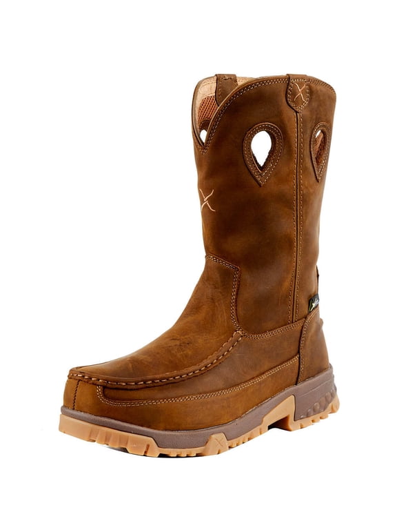 Boots MXCNM01 Men`s Twisted X Distressed Saddle Nano Toe Pull On Work Boot Brown 11.5 M