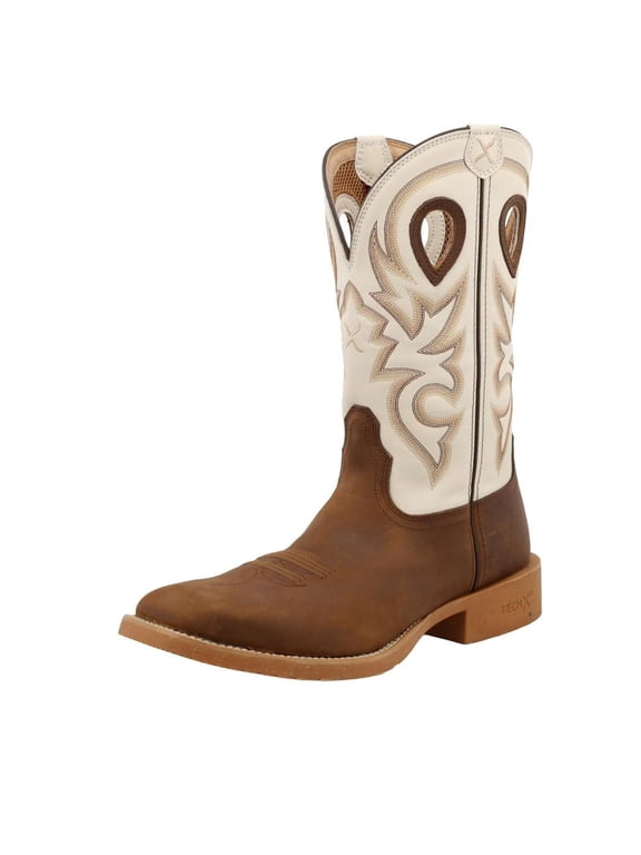Boots MXTR003 Men's Twisted X Tech X Hazel 12 Ivory Top Square Toe Boot Brown 10 D