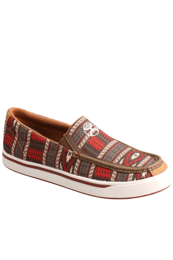 Boots Men`s Twisted X Hooey Red Aztec Slip On Loper Casual Shoe Red 11.5