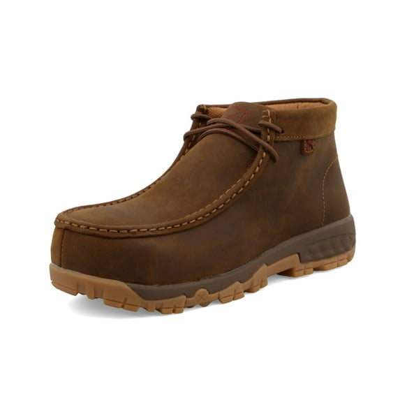 Twisted X Boots Womens Ladies Twisted X Cellstretch Distressed Comp Toe Driving Moc 8.5 W Saddle