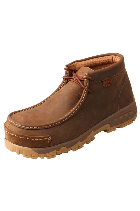 Boots Womens WXCC001 Ladies Twisted X Cellstretch Distressed Comp Toe Driving Moc 6.5 M Saddle