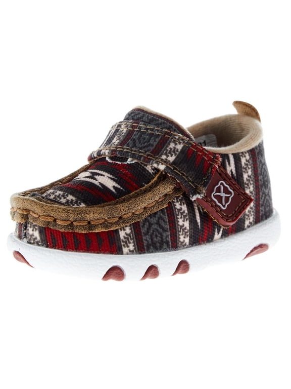 Boys Hooey Driving Moc - 6 Red Aztec
