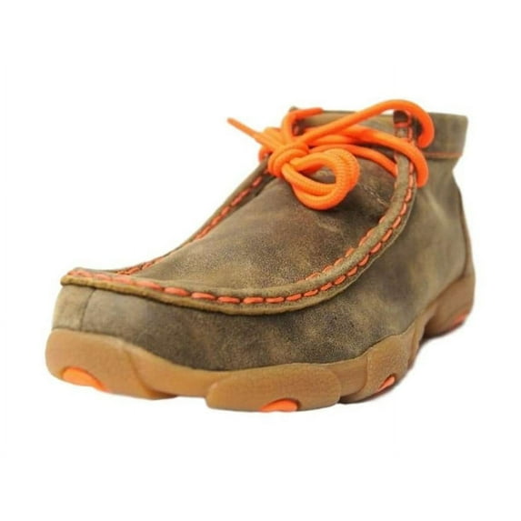 Twisted X Casual Shoes Boys Kids Leather Moc Brown Orange YDM0006