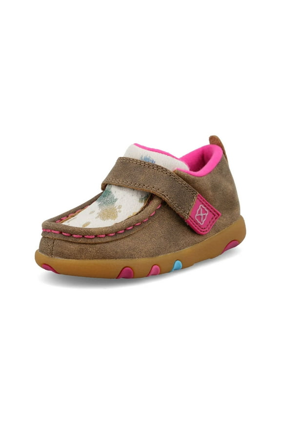 Infant's Driving Moc Bomber/White Multi/Pink Casual Shoes, Size: 2, Width: M