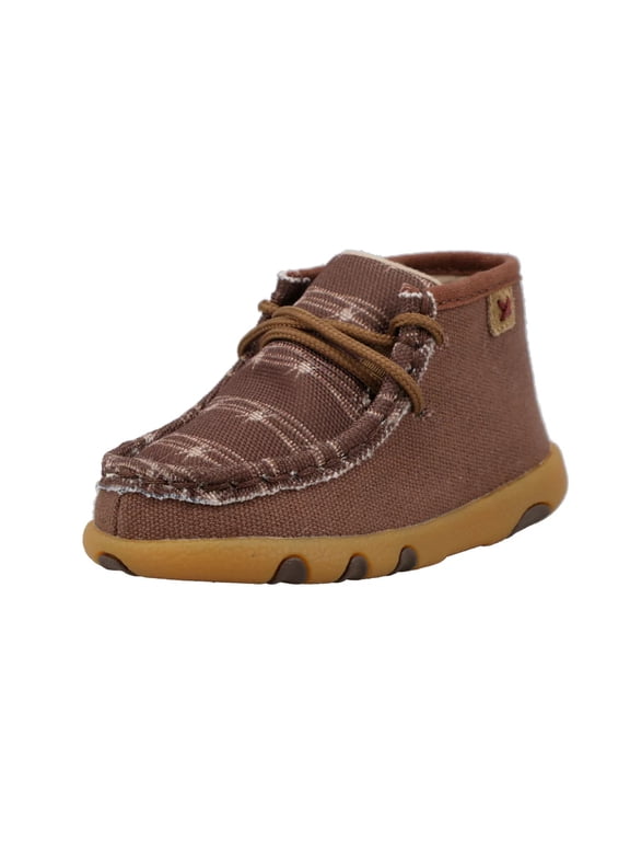 Infant's Chukka Dark Brown/White Driving Moc, Size: 2, Width: M
