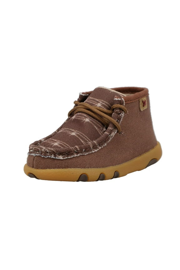Infant's Chukka Dark Brown/White Driving Moc, Size: 3, Width: M