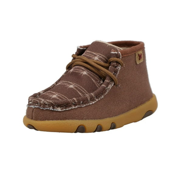 TWISTED X Infant's Chukka Dark Brown/White Driving Moc, Size: 3, Width: M