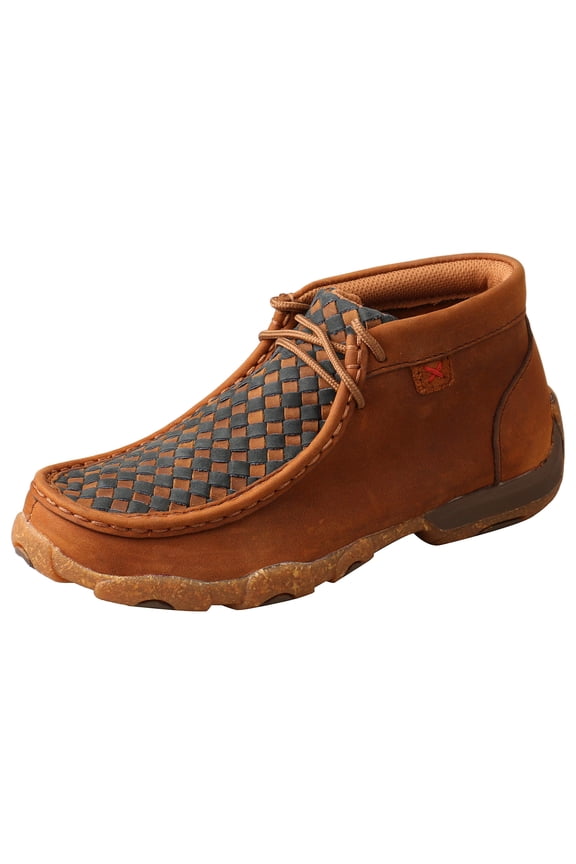 Kid's Chukka Oiled Saddle Basket Weave Driving Moc YDM0046