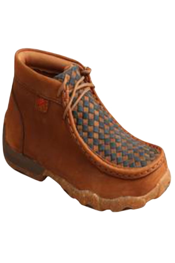 Kid's Chukka Oiled Saddle Basket Weave Driving Moc YDM0046