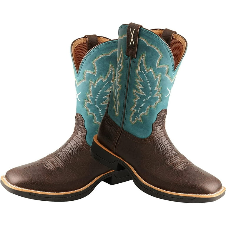 Twisted X Men s 11 Tech X Boots Comfortable Casual Western Boots for Men Chocolate Teal 9.5 D