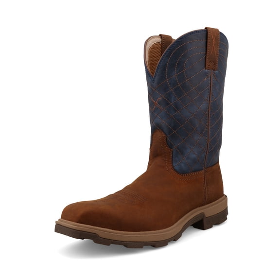 TWISTED X Adult Male 11in UltraLite X Mocha/Denim Work Boots, Size: 11.5, Width: EE
