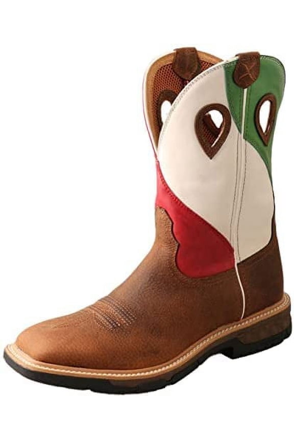 Men's 11" Western Work Boot, Copper Brown & Multi, 11 D