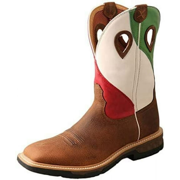 Twisted X Men's 11" Western Work Boot, Copper Brown & Multi, 12 D