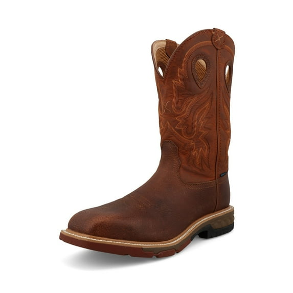 TWISTED X Men's 12in Western Work Boots, Color: Ginger & Rust, Size: 7.5, Width: EE