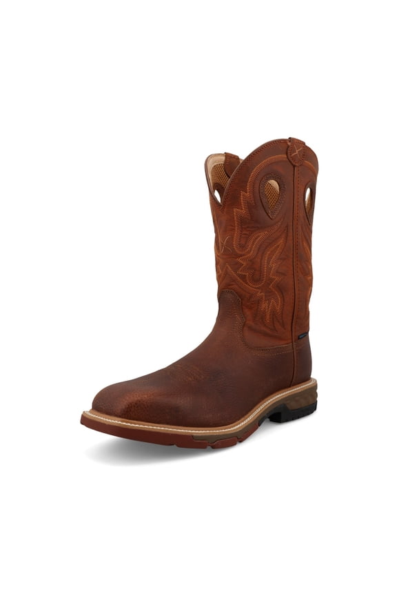 Men's 12in Western Work Boots, Color: Ginger & Rust, Size: 11.5, Width: EE