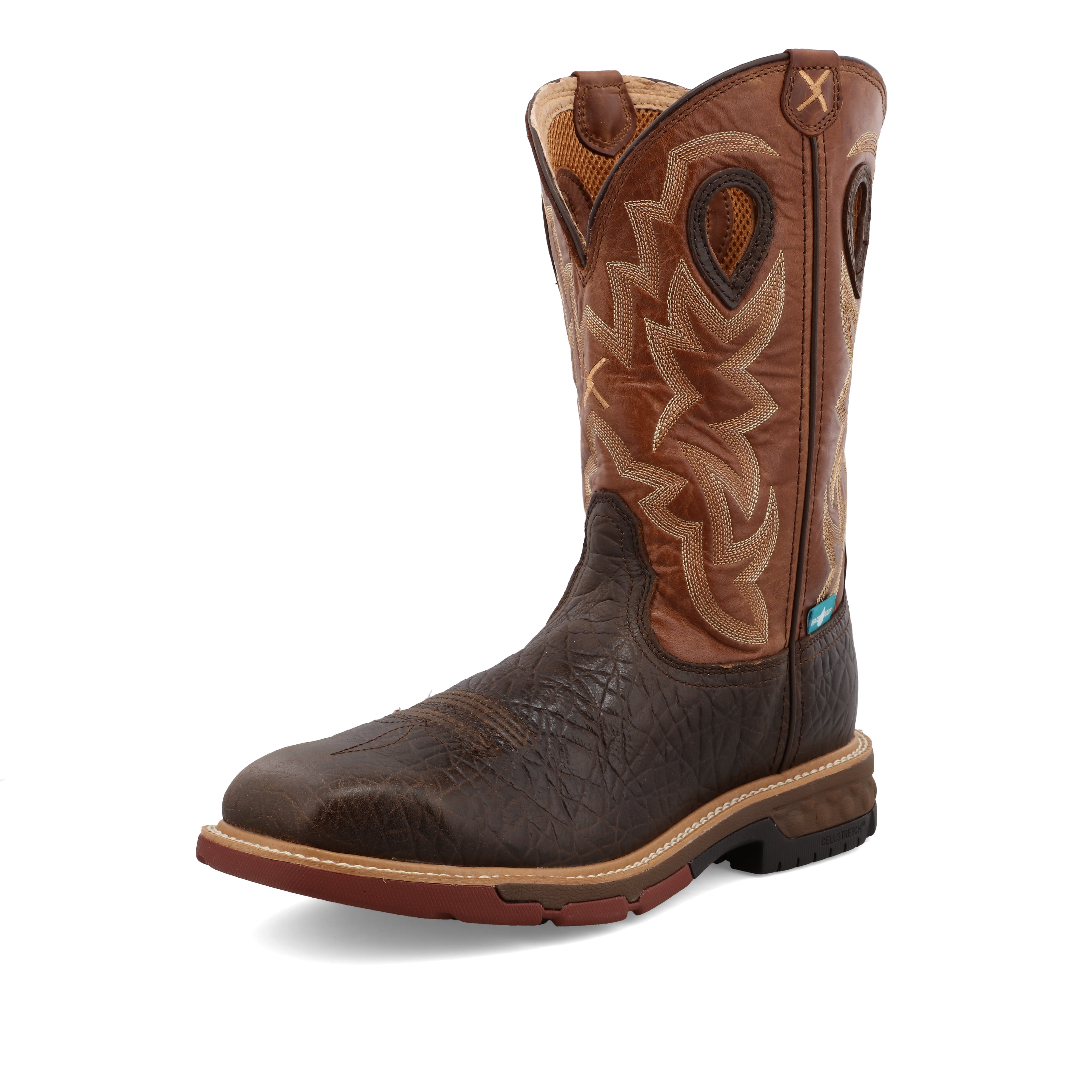 Twisted X Men's 12" Western Work Boot - Smokey Chocolate & Spice