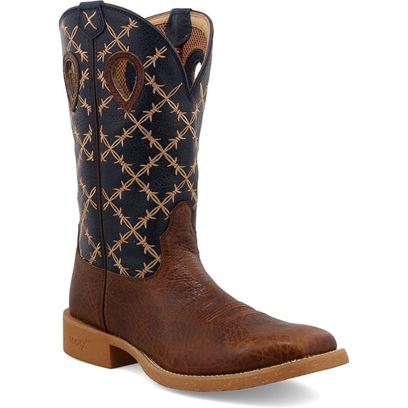 Twisted X Men's 12" Tech X™ Boot, Rustic Brown & Navy, 7.5 EE