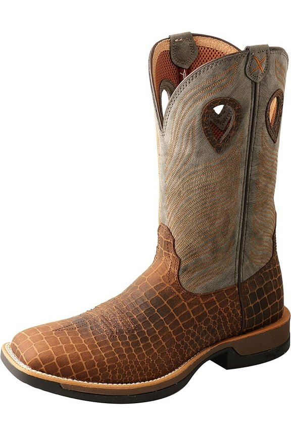 Men's 12" Tech X Boots - Casual Men's Western Boots, Brown & Grey, 11.5 D