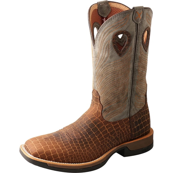 Twisted X Men's 12" Tech X Boots - Casual Men's Western Boots, Brown & Grey, 7.5 D