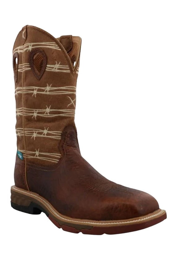 Men's 12" Waterproof Western Work Boot Alloy Toe - MXBAW05 8 EE US
