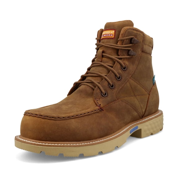 TWISTED X Adult Male 6in Golden Tan Work Boots, Size: 11, Width: W