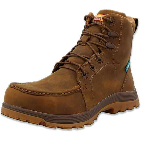 Twisted X Men's 6 Oblique Nano Toe Work Boot - Designed with Nano Composite Safety Toe, Molasses-Infused EVA Midsole, Waterproof Interior Lining, Composite Insole, Distressed Saddle 9.5 M