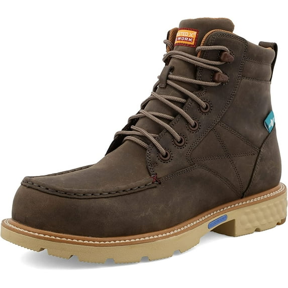 Twisted X Men's 6" Work Boot, Shitake, 11 W