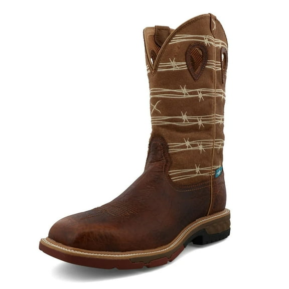 TWISTED X Male 12" Western Work Boots, Color: Rustic Brown & Lion Tan, Size: 9.5, Width: D