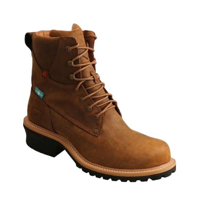 Twisted X Men's Brown Composite Toe 8 Logger Work Boots MLGCW03