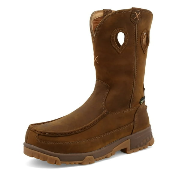 TWISTED X Adult Male 11" Pull On Work Boots, Color: Distressed Saddle, Size: 10.5, Width: W (MXCNM01-W-10.5)