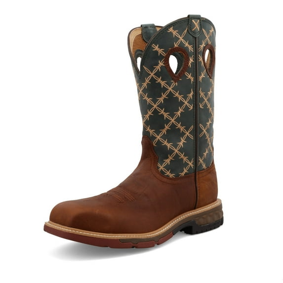 Twisted X Men's Cellstretch Western Work Boot Composite Toe Brown 9.5 D(M) US