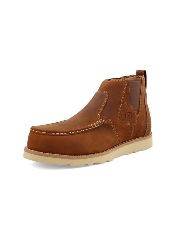 Men's 4" Work Chelsea Wedge Sole Boot - Oiled Saddle