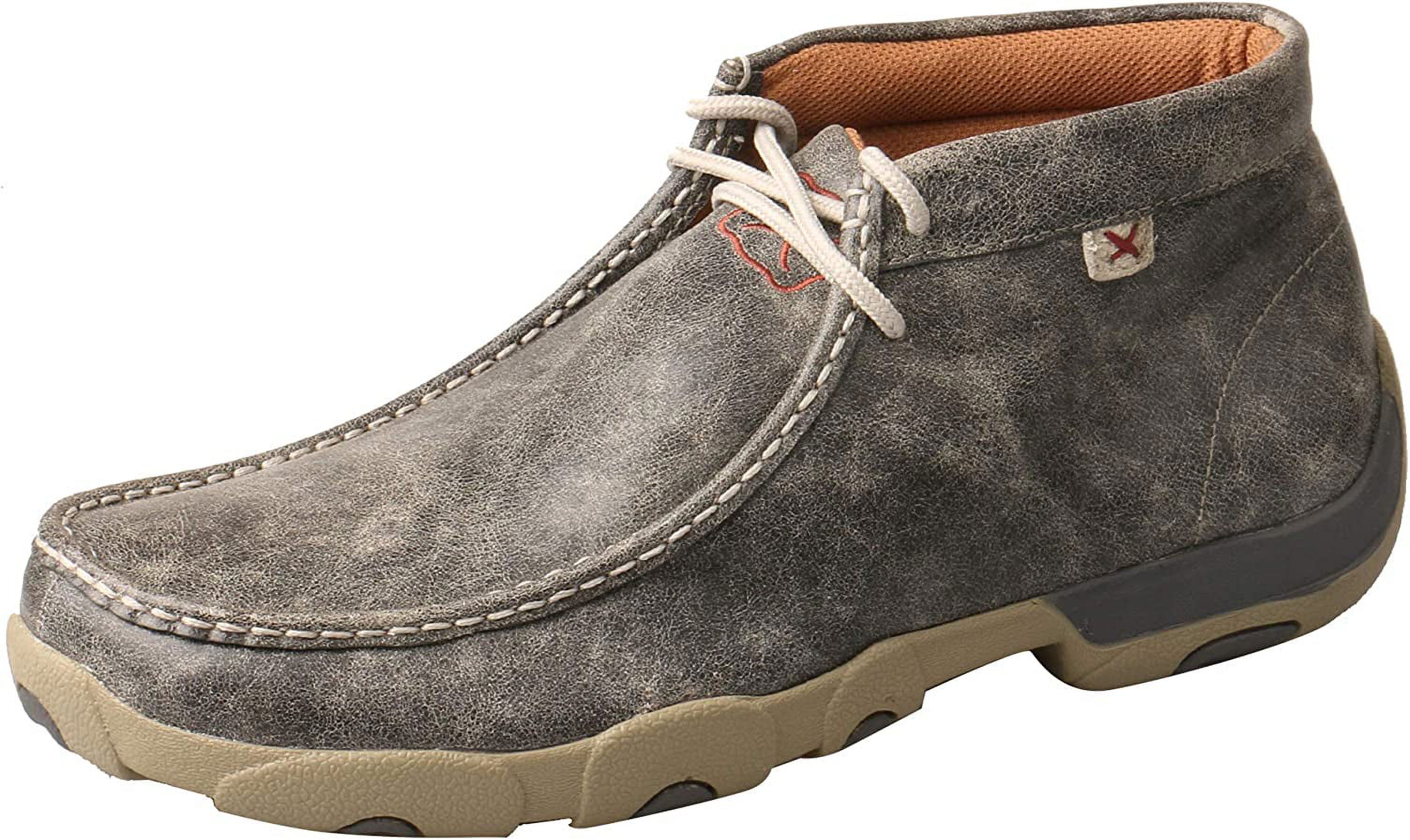 Twisted X Driving Boots Men\'s US 10.5 Gray Leather Moc Toe Ankle Chukka EBS2548 Men main image 3
