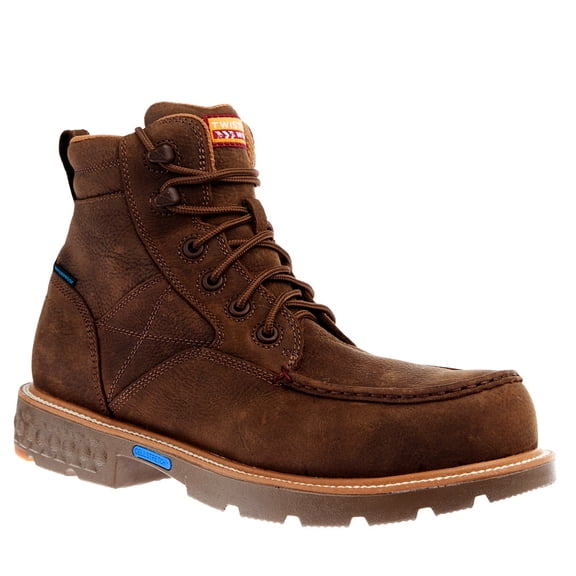 Twisted X Men`s Lace Up Brown 6In Nano Round Toe H2O Work Boot Brown 9 M