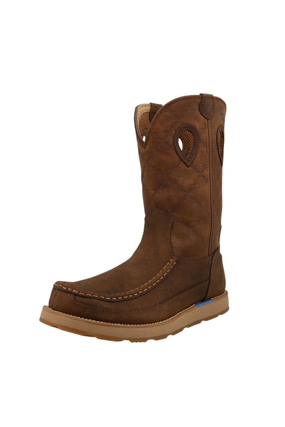 Men's 11" Work Pull On Wedge Sole Brunette/Pecan Boots, Size: 7, Width: W