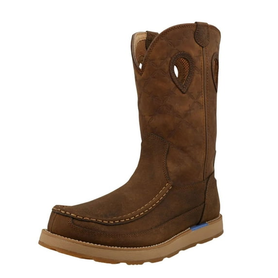 TWISTED X Adult Male 11" Work Pull On Wedge Sole Brunette & Pecan Boots, Size: 11.5, Width: W