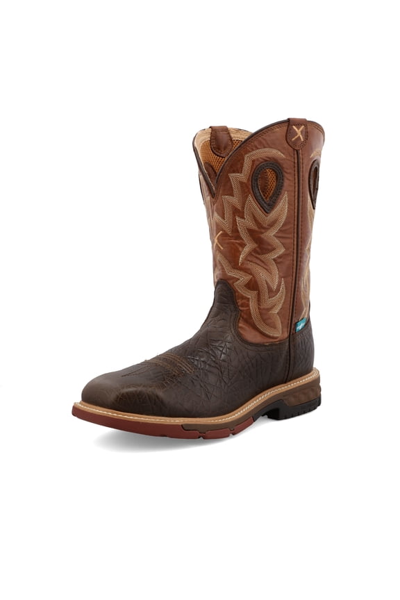 Men's 12" Western Work Boot - Smokey Chocolate & Spice