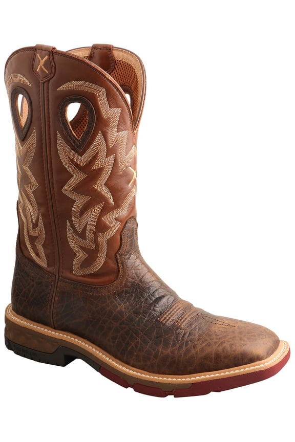 Men's Men'S Western Work Boot Soft Toe Brown 14 EE US