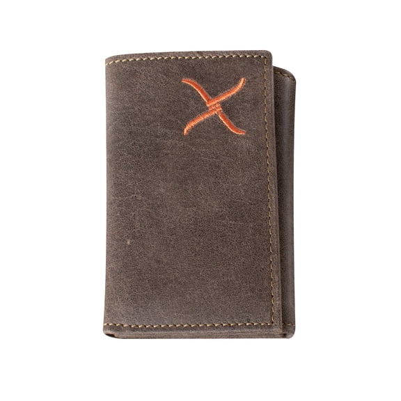 Twisted X Orange Logo Trifold Wallet